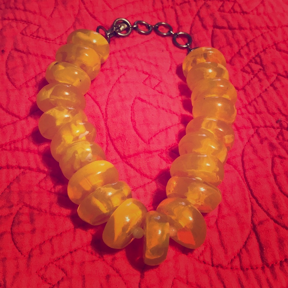 Amarita Singh yellow lucite necklace